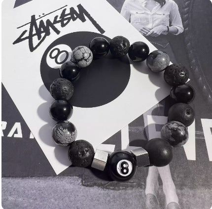 Wholesale Obsidian Cross Billiard Bracelet Beaded Bracelet